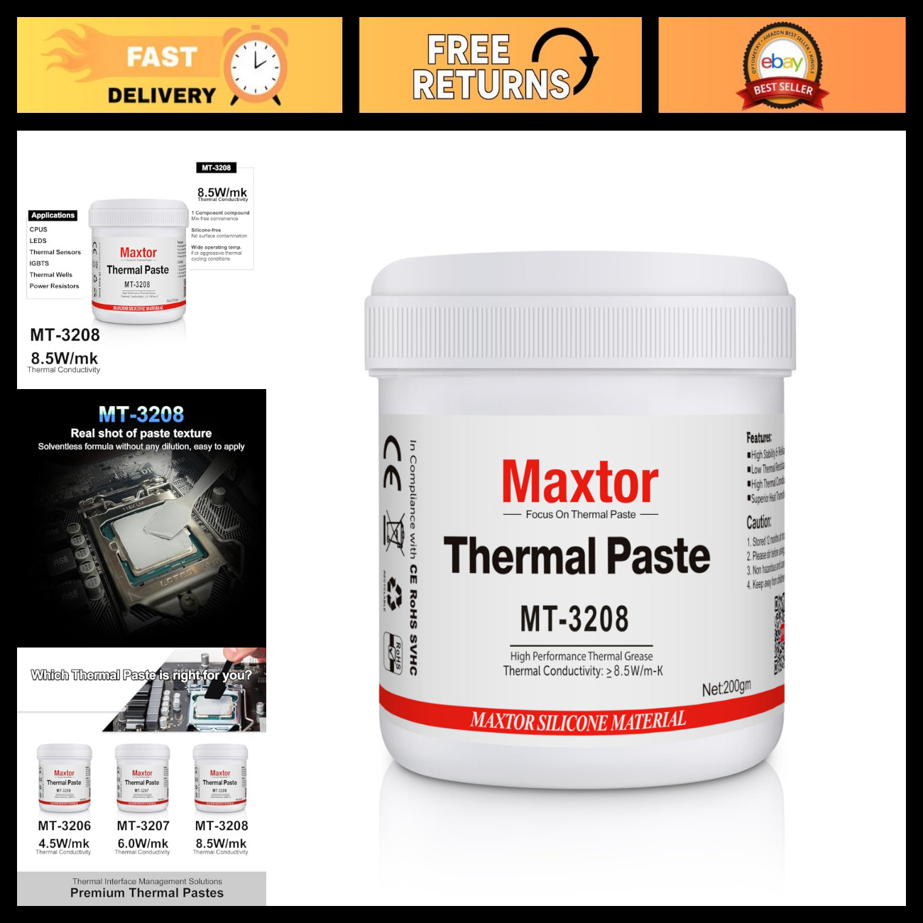 High-Performance CPU Heatsink Thermal Paste, Thermal Grease for PS5, Xbox, PC, A