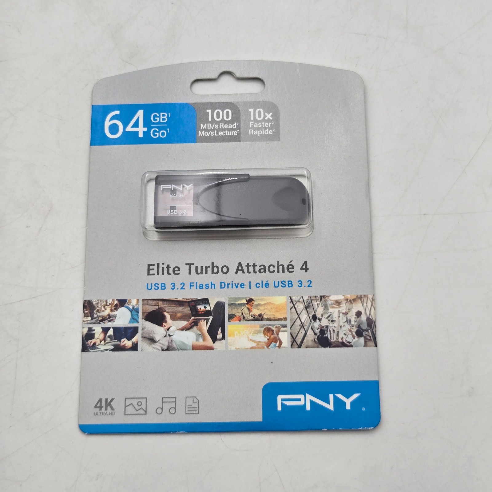 PNY Elite Turbo Attache 4 64GB USB 3.2 Flash Drive Up to 100MB/s - Brand New