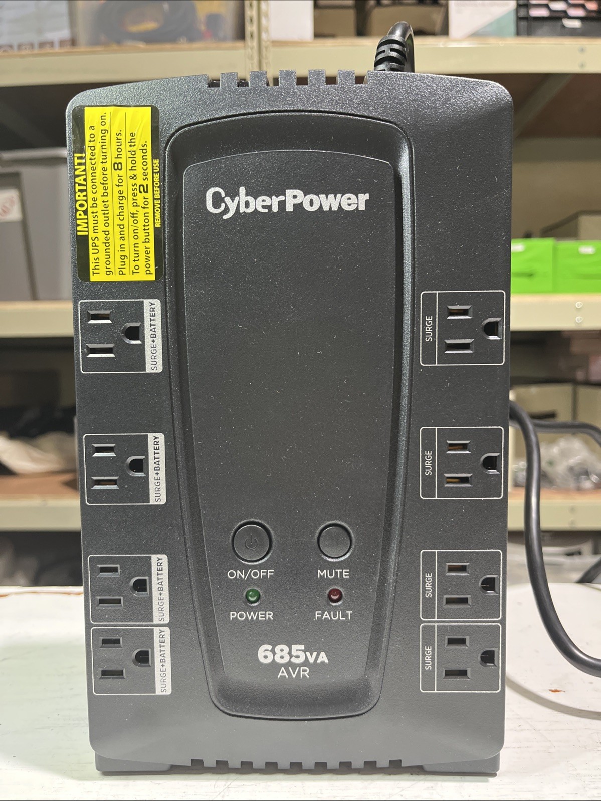 CP685AVRG AVR UPS System, 685VA/390W, 8 Outlets, Compact