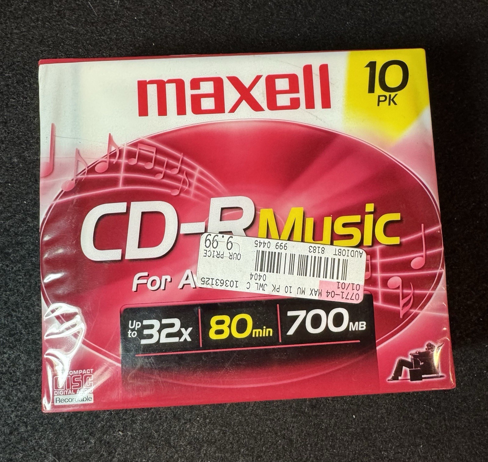 MAXELL 10 Pack CD-R Music 80 Minutes 700 MB 32X Compact Disc DIGITAL NEW SEALED