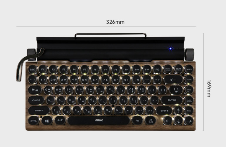 ABKO TW1867 Retro Mechanical Keyboard Bluetooth Wired Outemu Red Switch