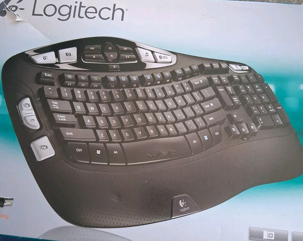Logitech Cordless Desktop Wave Ergonomic Keyboard NO MOUSE 920-000264 BLACK 