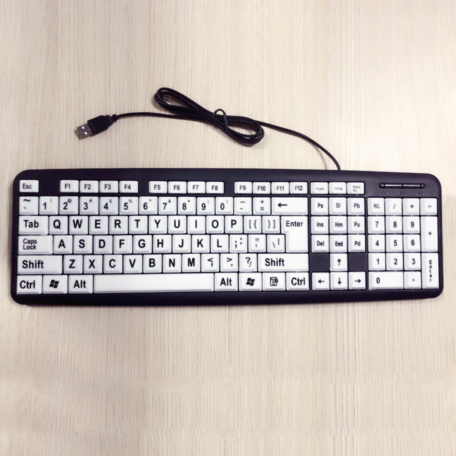 Large Print Computer Keyboard High Contrast Big Print Letter for Senior