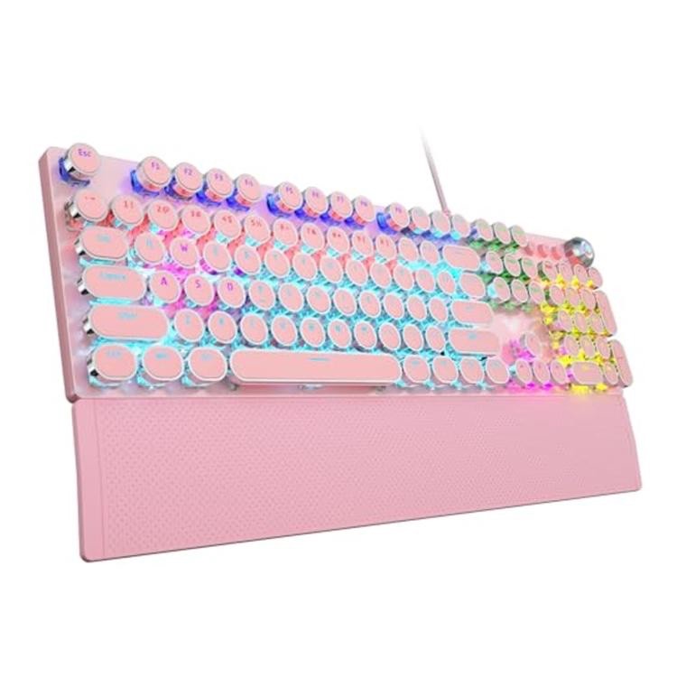 AULA F2088 Wired Mechanical Gaming Keyboard 104 Keys Steampunk Retro