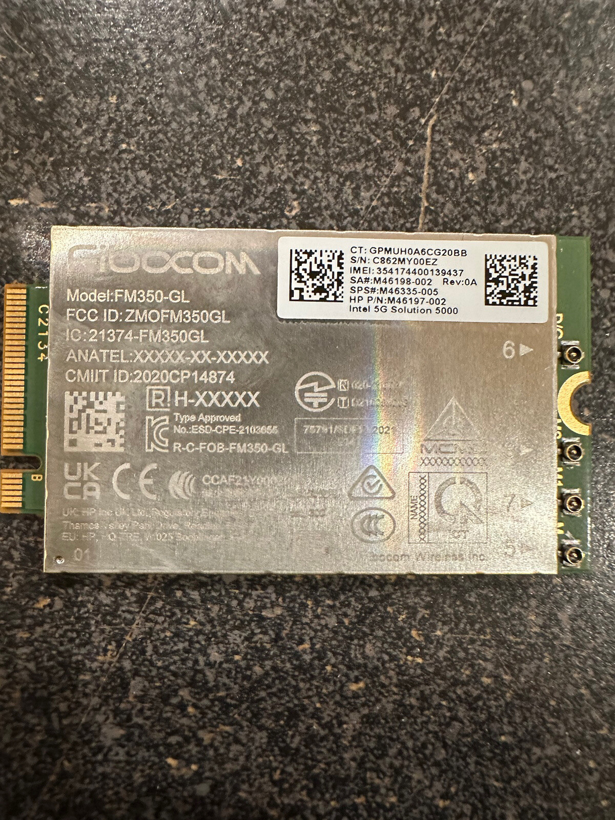 Fibocom FM350-GL 5G LTE Card Uplink MIMO GNSS M46335-005 M46197-002,M46198-002