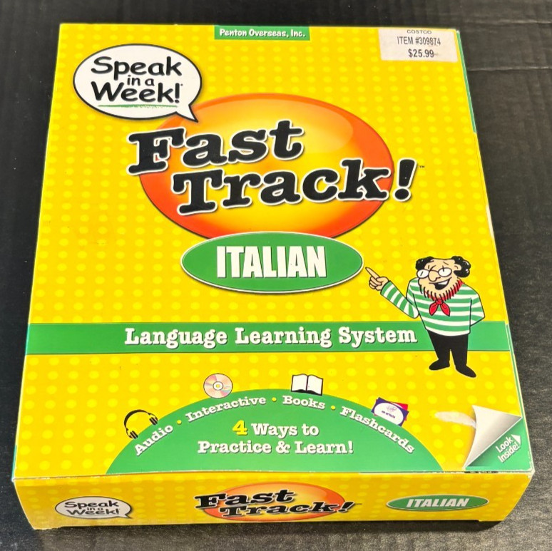 FAST TRACK ITALIAN (Language Learning System) Open Complete Very Good Condition