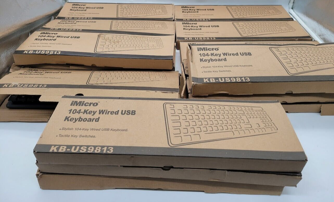 Lot of 14 iMicro 104-Key Wired USB Keyboard KB-US9813