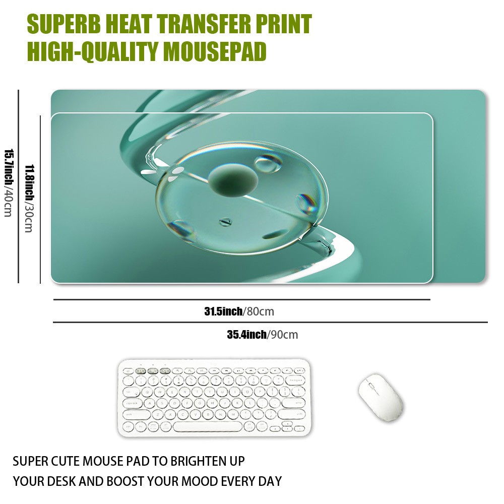 1pc XXL Extra Large Creative Water Droplet Transparent Texture Mouse Pad Fresh