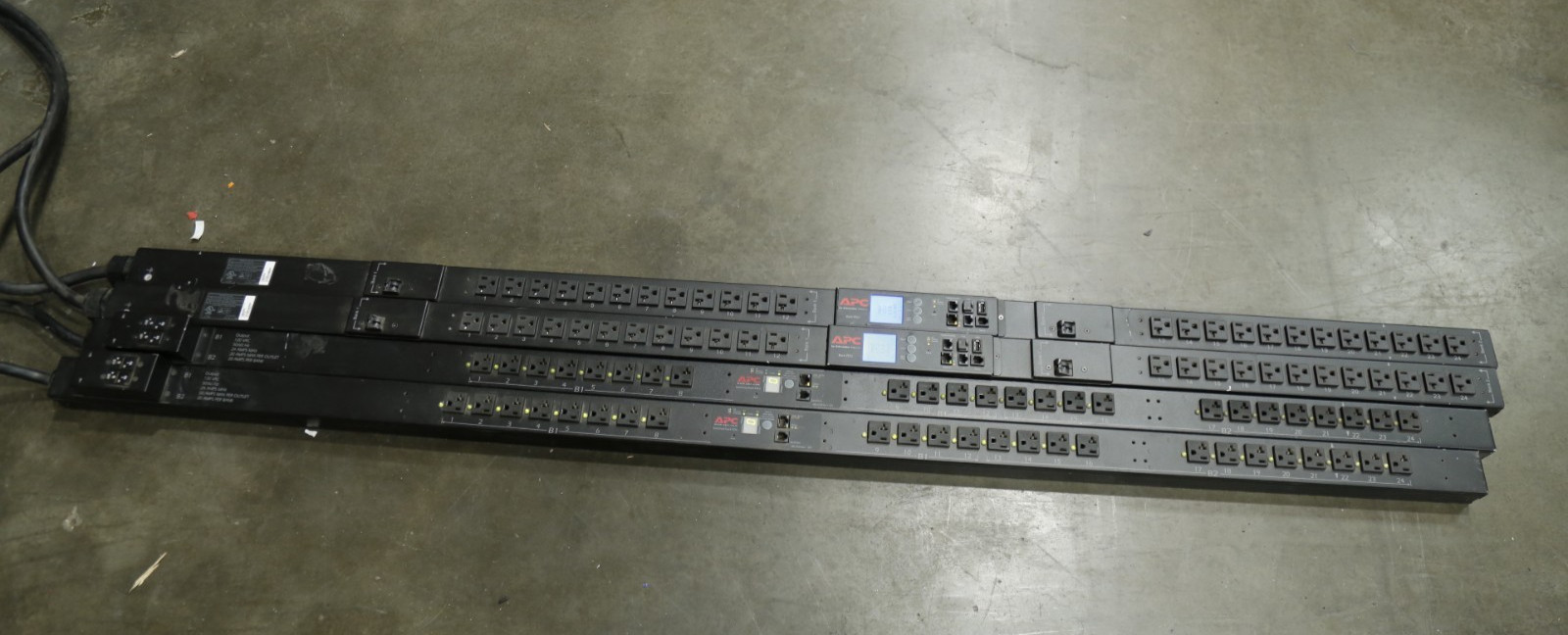 Lot of 4 APC AP7932/ AP8832 PDU Rack 0U 30A / 120V NEMA 5-20R, NEMA L5-30P