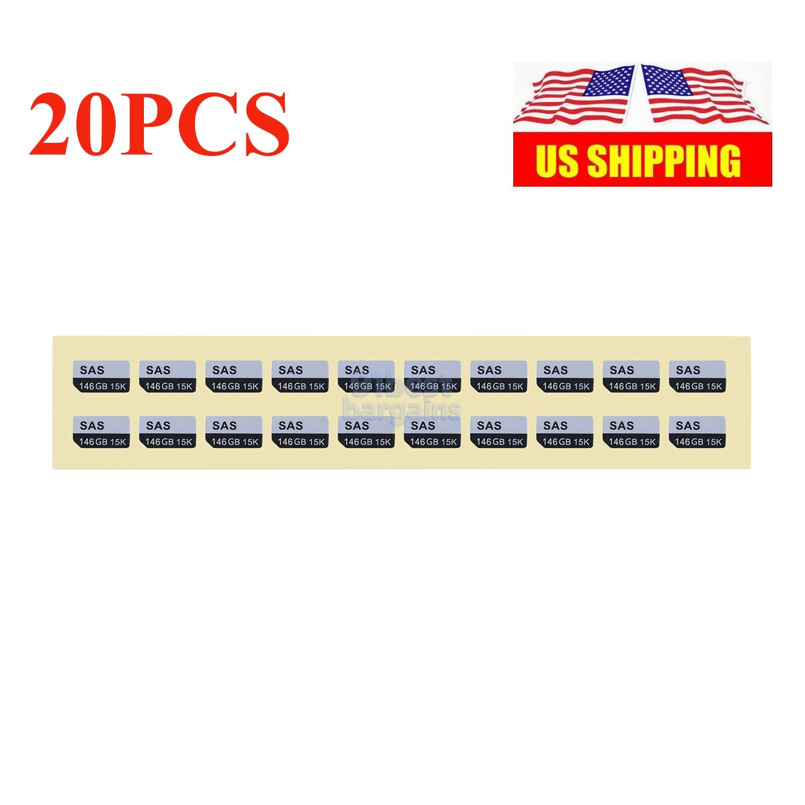 20/40/80/100PCS Capacity Sticker 146GB SAS 15K FOR DELL G12/13 8FKXC G176J Tray