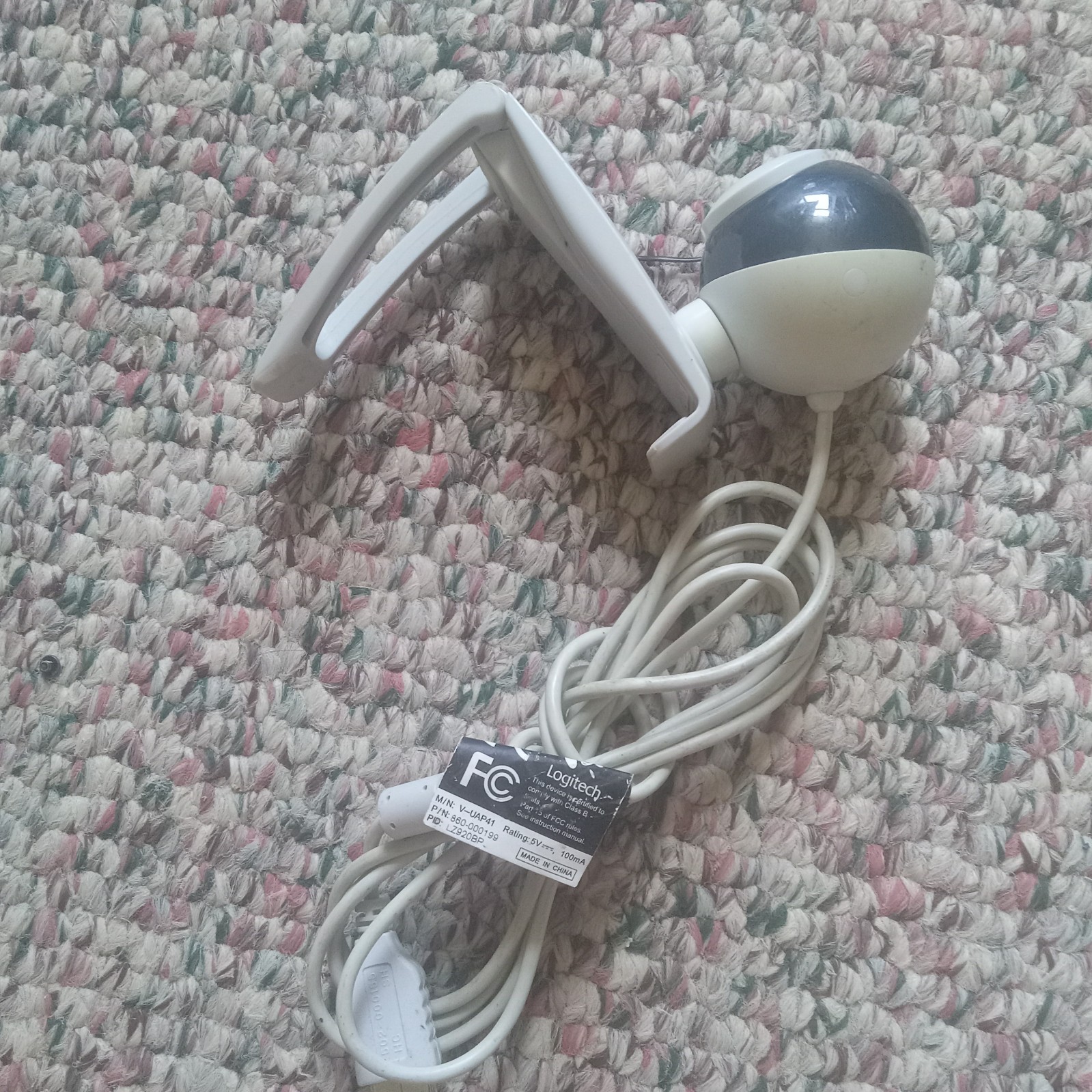 Vintage Logitech QuickCam V-UAP41 USB Webcam PC Camera P/N 860-000199 Retro Tech
