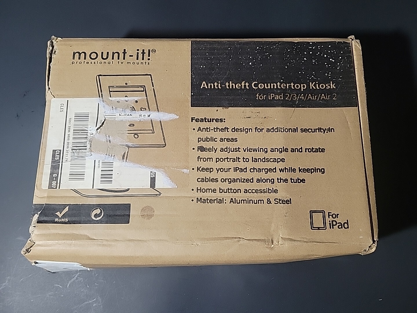Mount-It Anti Theft Countertop Kiosk MI-3771 White For iPad 2/3/4/Air/Air2