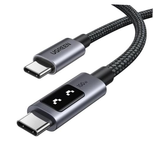 UGREEN Uno USB C Cable 100W with LED Display, Fast Charging, 6.6ft 6.6 FT Black