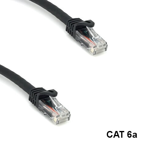 Kentek Black 25ft Cat6A UTP Ethernet Cable 24AWG RJ45 T-568B Patch Panel Router