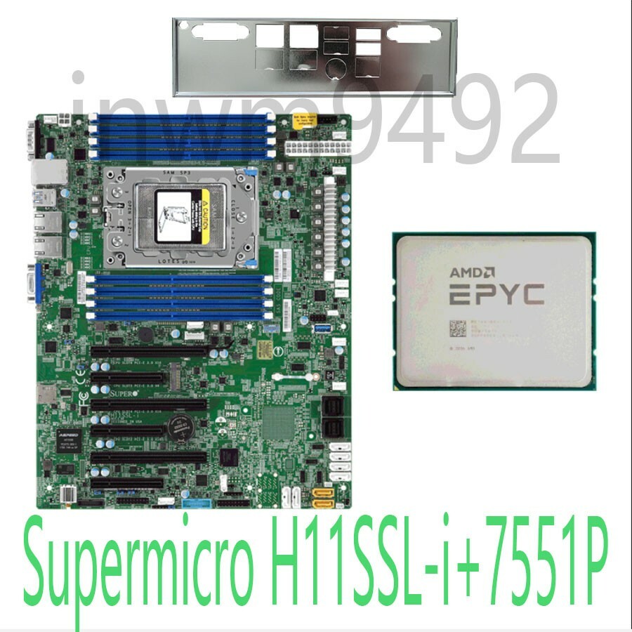 AMD EPYC™ Supermicro H11SSL-i + 7551P 32cores 64threads 2.0 GHz motherboard+ CPU