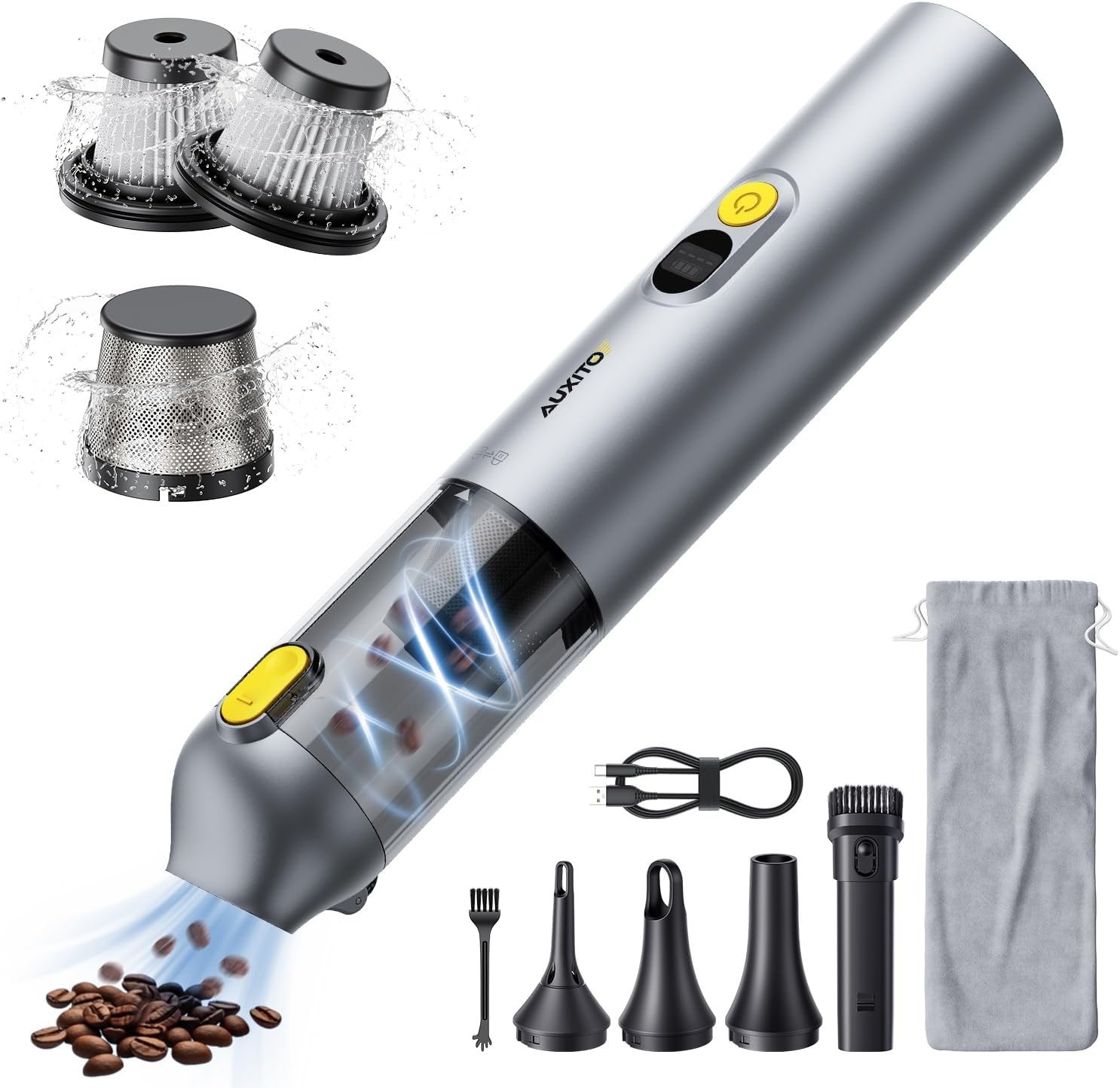 AUXITO Car Vacuum Cleaner - Portable Handheld Vacuum Cleaner 14000Pa Suction ...