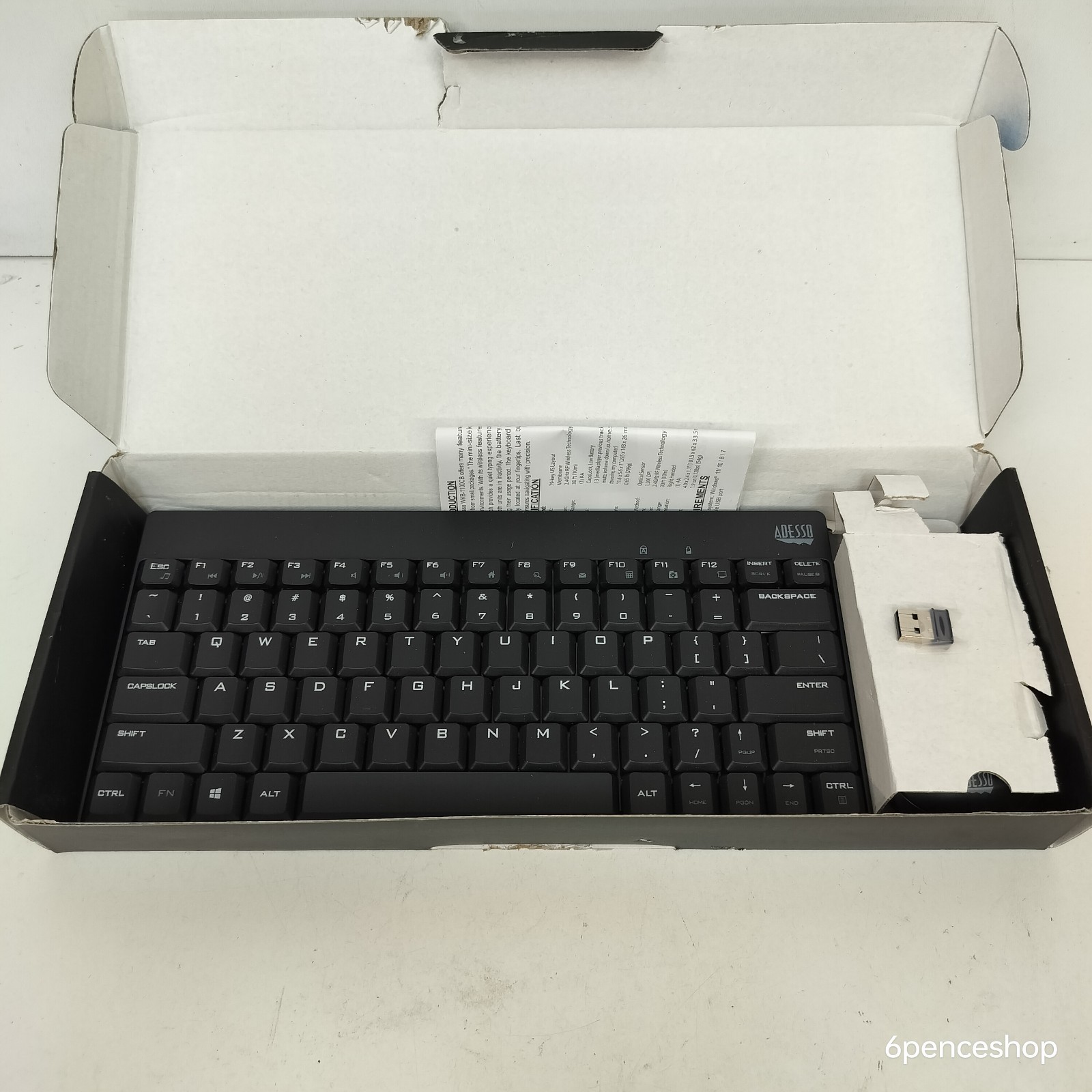 Adesso WKB-1100CB Wireless Spill Resistant Mini Keyboard Combo Pack