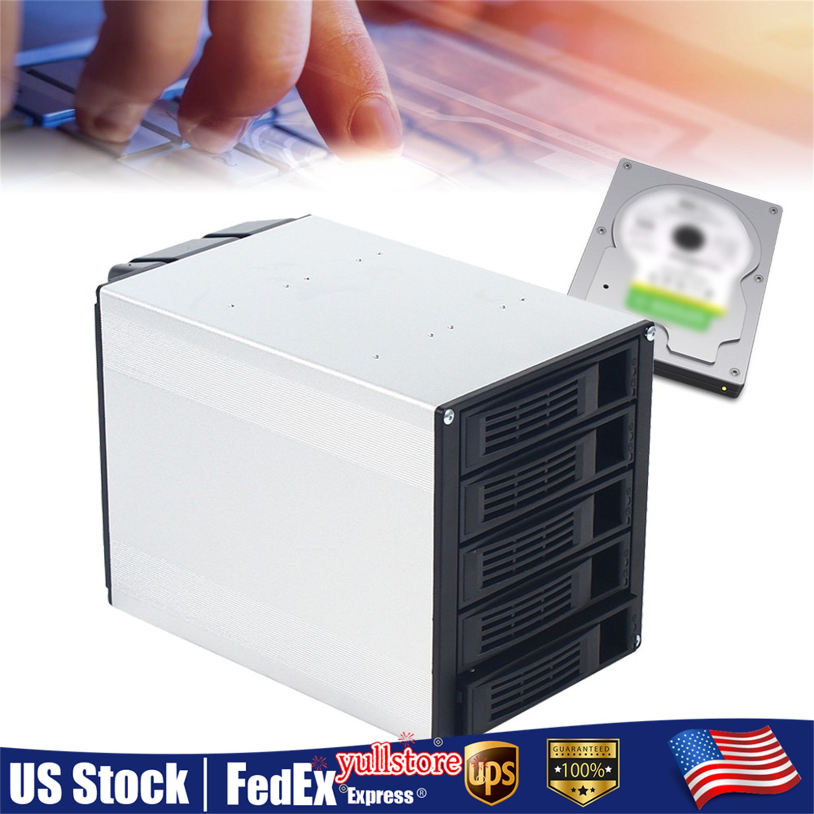 5 bays SATA SAS D Drive Bay Hard Drive Disk Case Enclosure 2.5"/3.5" USA