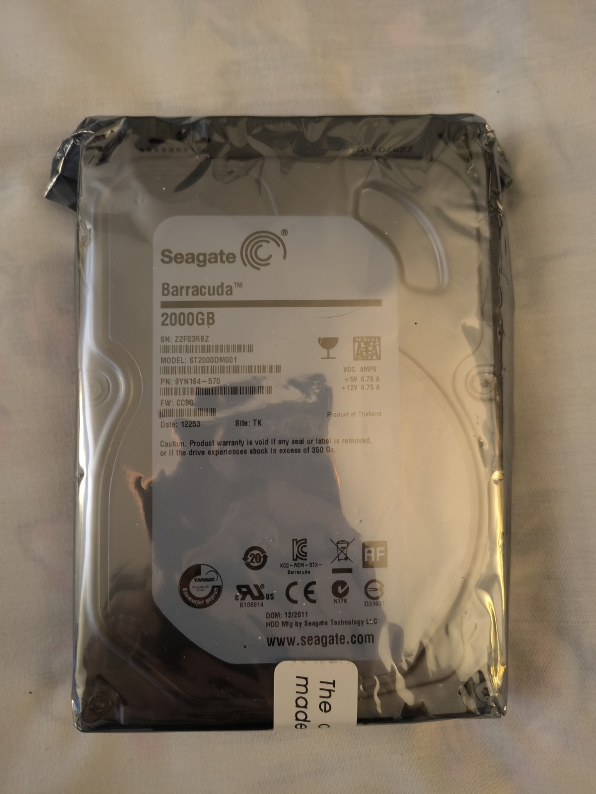 Seagate Barracuda | 2000GB  | Model ST2000DM001 |