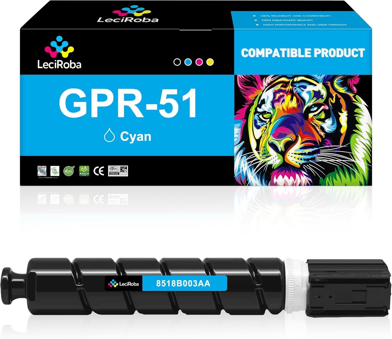 LeciRoba Compatible Replacement for Canon GPR-51 GPR51 Cyan Toner Cartridge