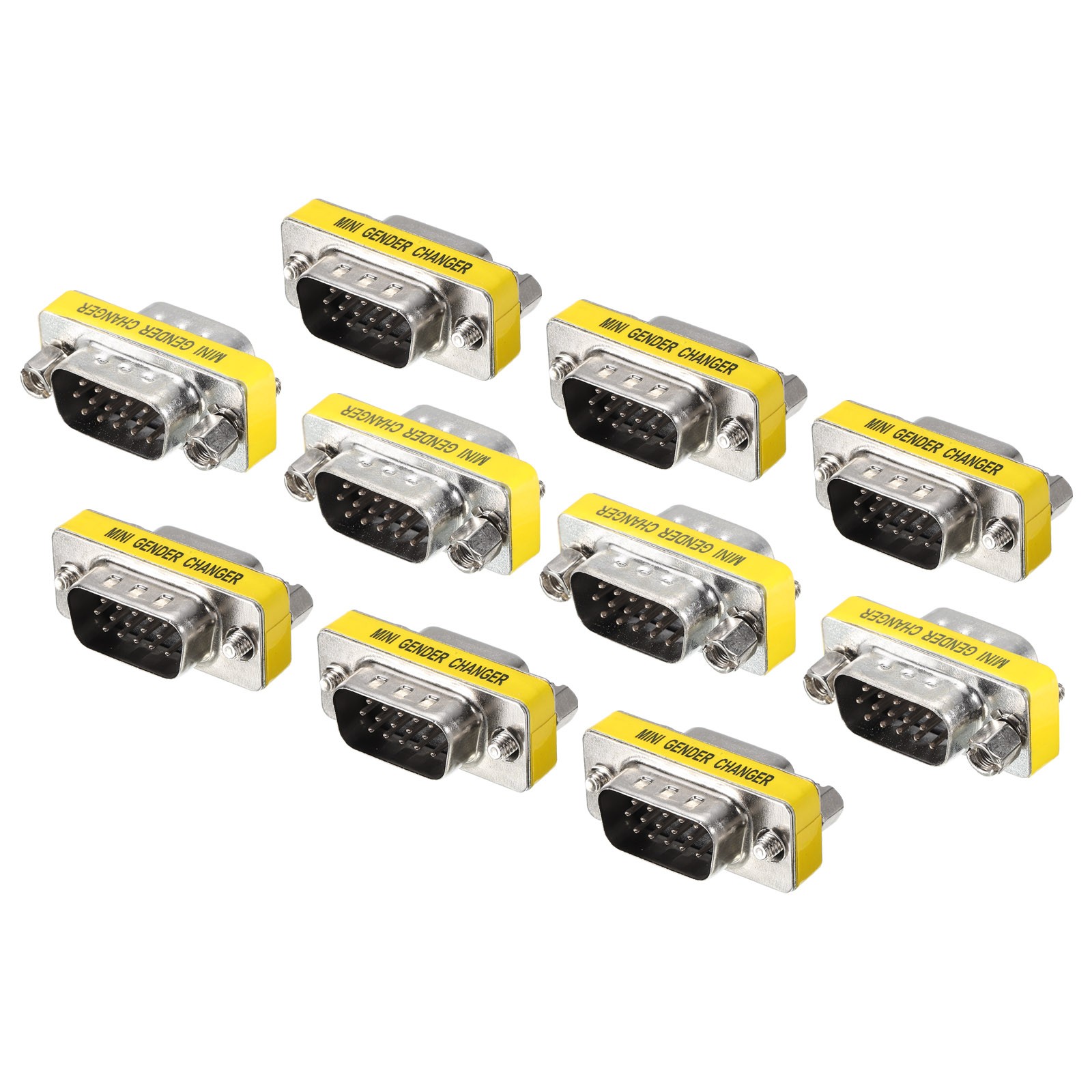 10 x VGA Coupler VGA Gender Changer Connector 15 Pin Male to Male  Conversion