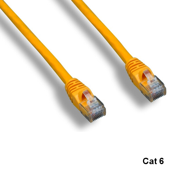Kentek Yellow 15ft Cat6 UTP Cable 24AWG 550MHz Pure Copper RJ45 Ethernet Routers
