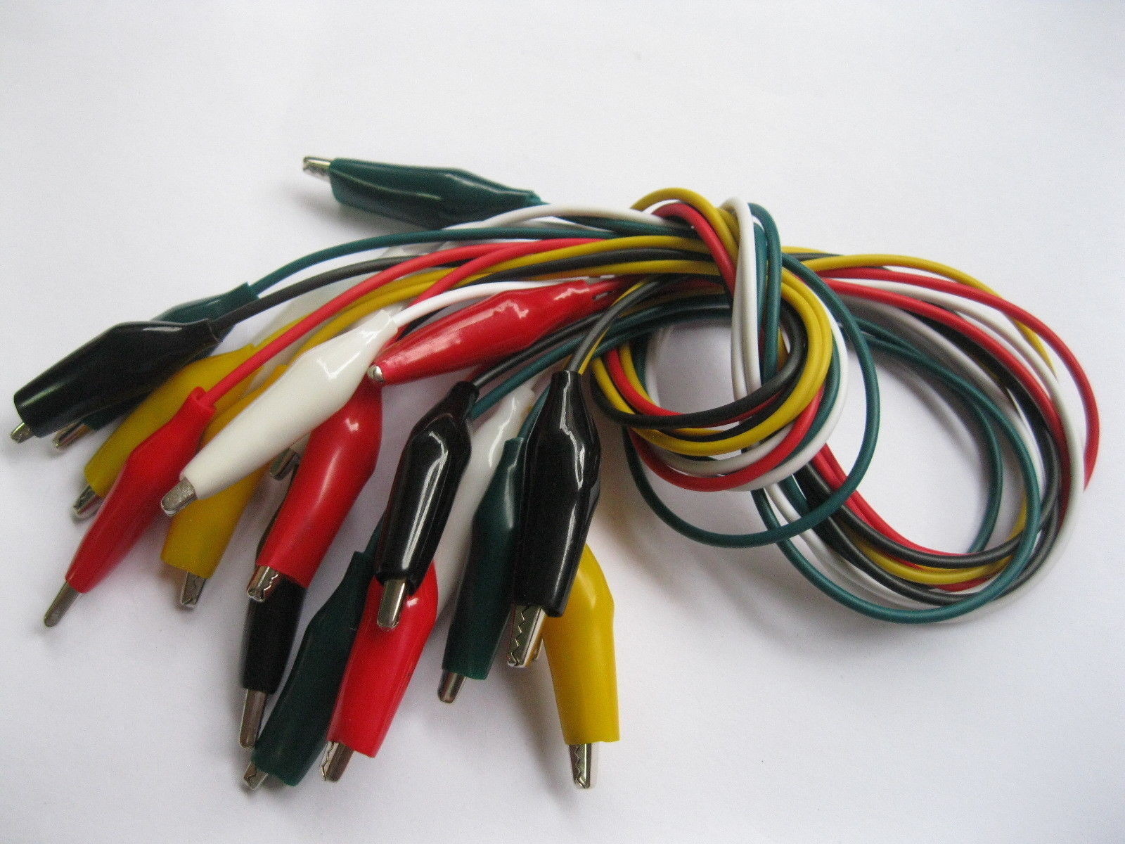 5 set (25pcs) 35mm Alligator Test Clip Cable Lead 5 colors 50cm Long Middle Size