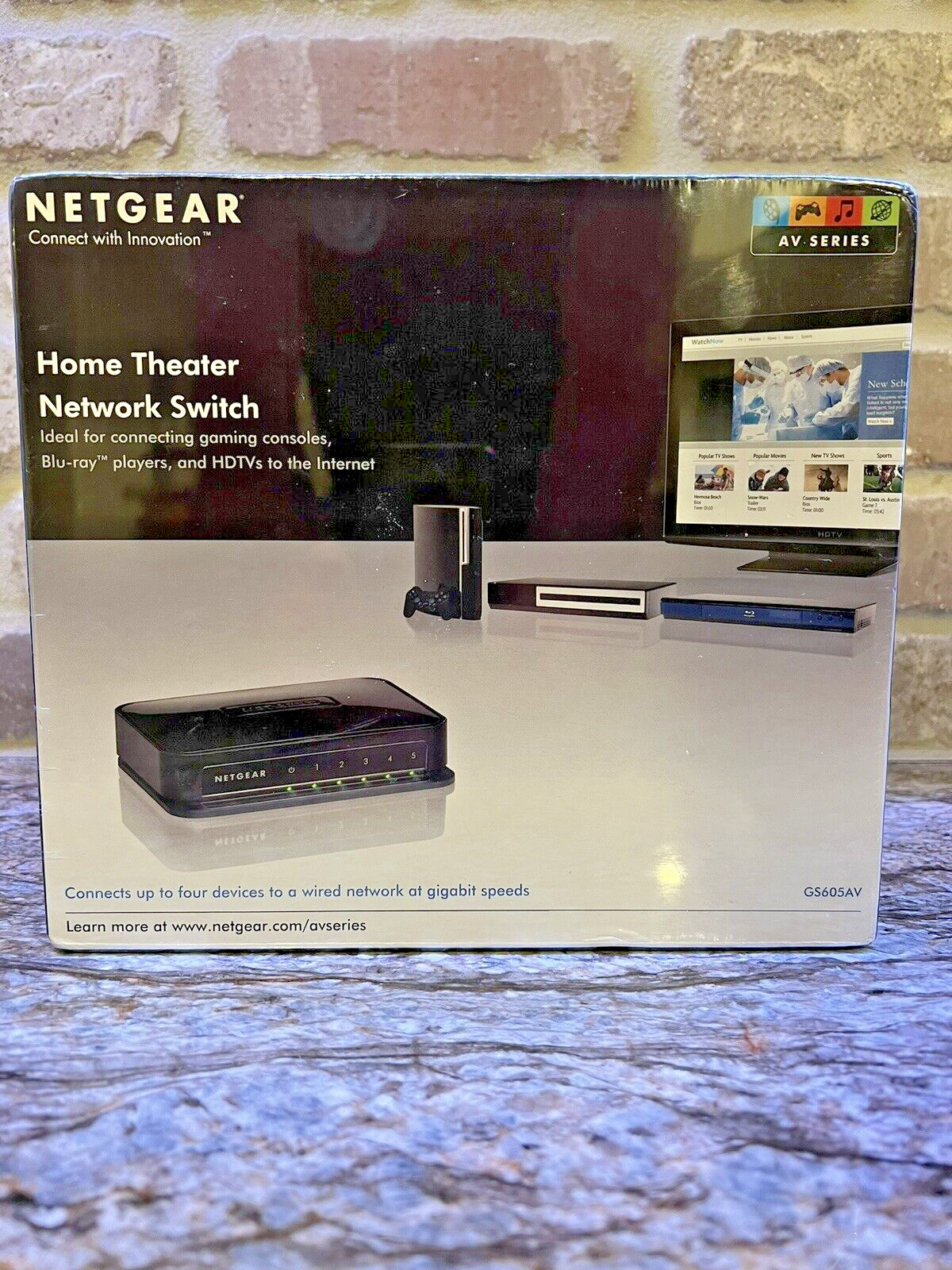 NETGEAR 5-Port Home Theater Network Switch GS605AV - NEW in FACTORY SEALED BOX