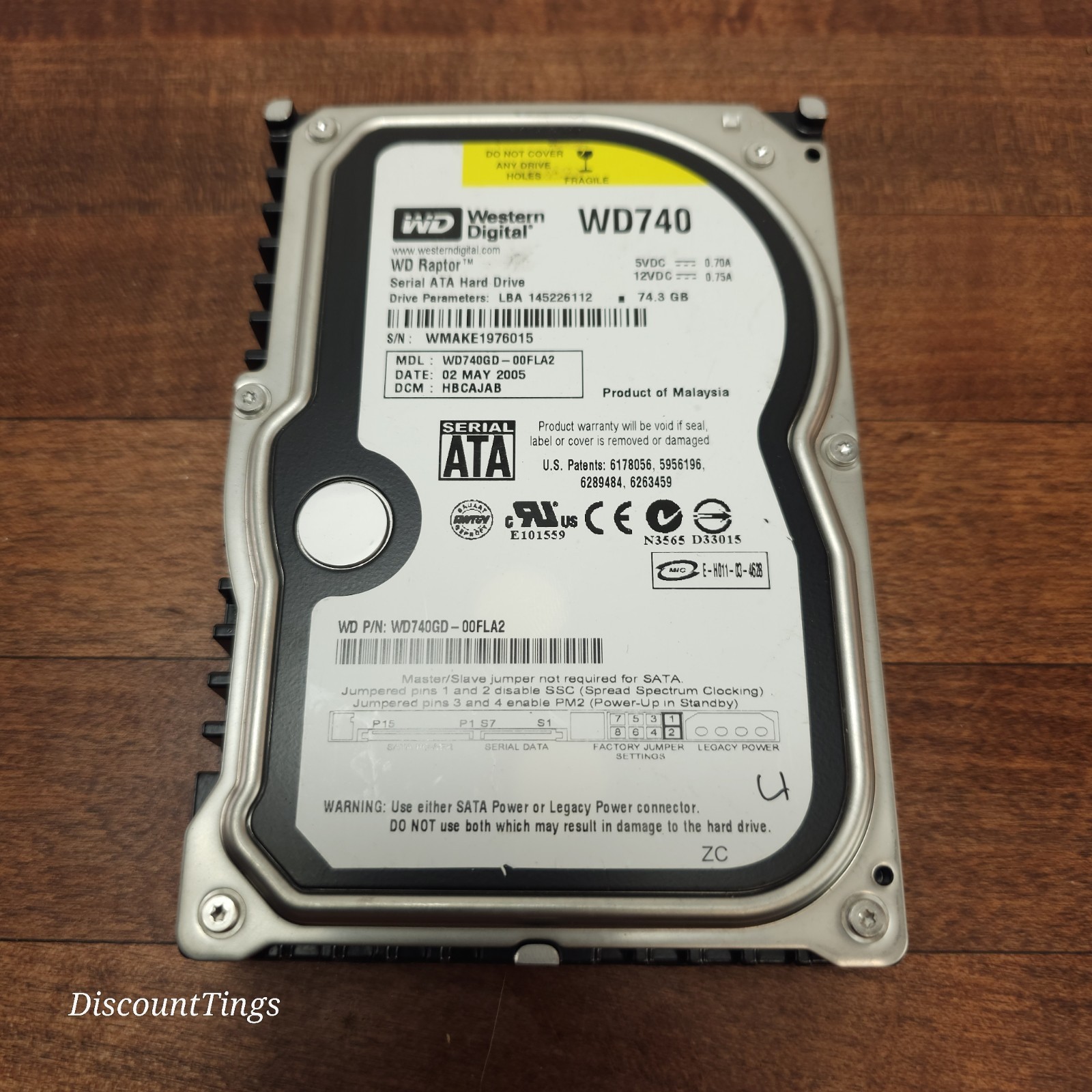 Western Digital Raptor WD740GD 74GB 10K RPM 3.5" Internal SATA Hard Drive #4
