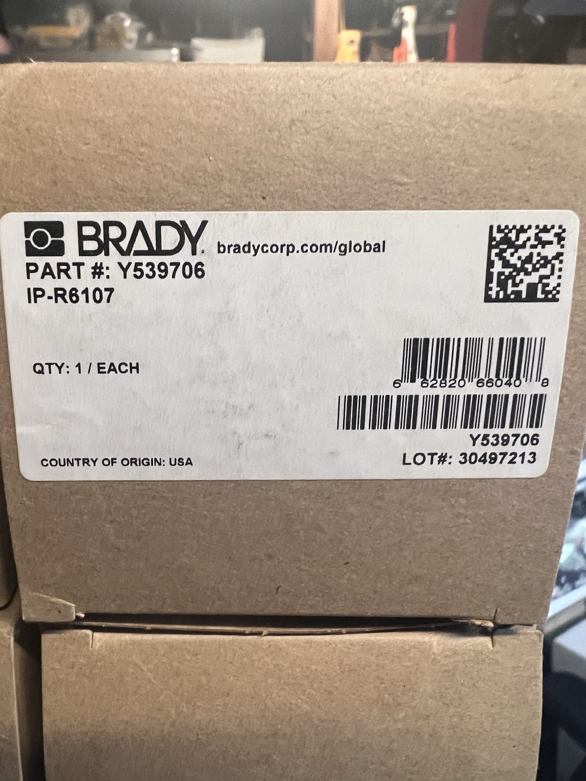 Genuine Brady IP-R6107 Y539706 Thermal Transfer Ribbon 110mm x 300m New Sealed