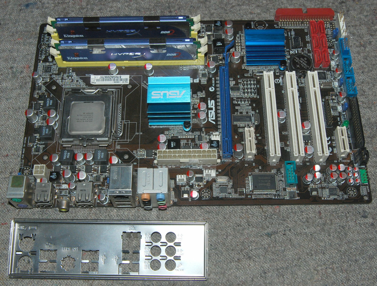 ASUS P5Q SE ATX Socket 775 P45 MB+CPU Core2Duo+RAM DDR2+I/O SHIELD FULL WORK