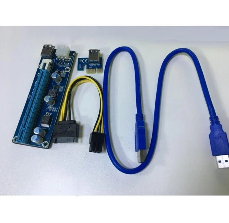 Bundle of 3 PCI-E 1x - 16x Powered USB 3.0 Riser Boards