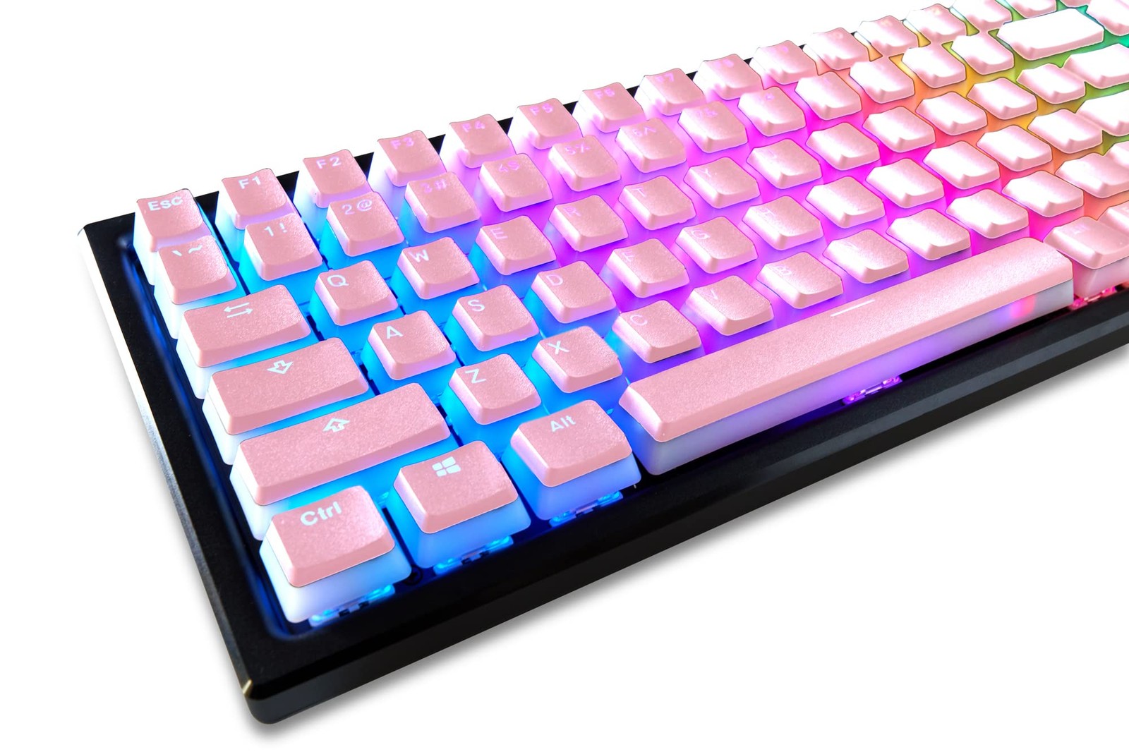 1 PCS Pink Frosted PBT Double Shot Keycaps Fits 60%/65%/75%/80%/96% Layouts