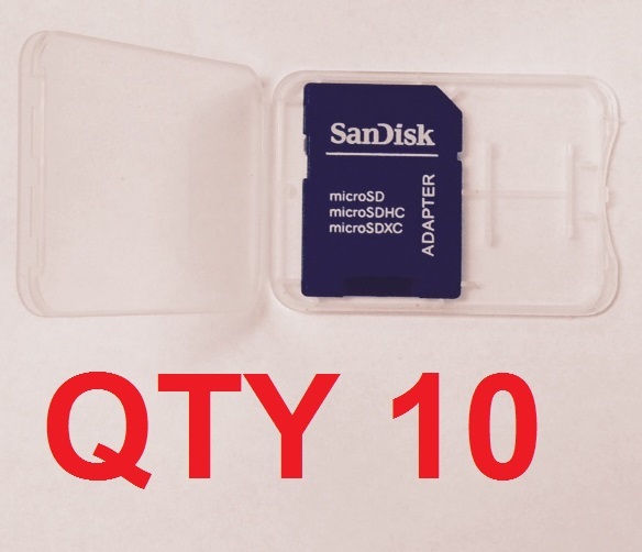 10 x Sandisk Micro SD to Secure Digital Adapter + Case