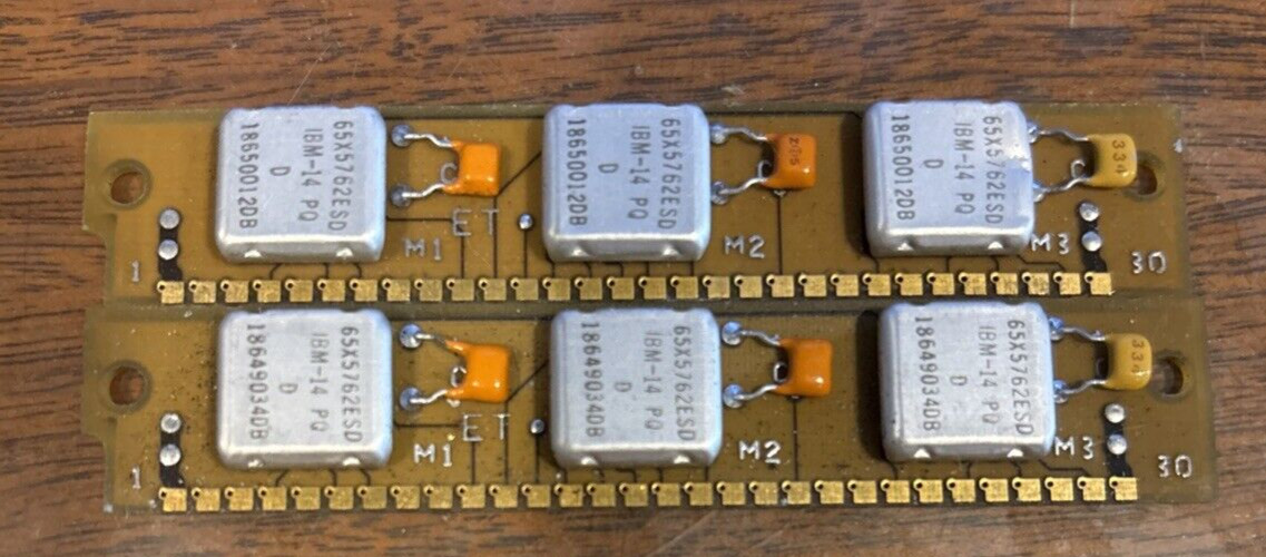 Rare 256k Ram Original IBM 2pcs 500k Memory 30Pin 65x5762 30pin   **TESTED**
