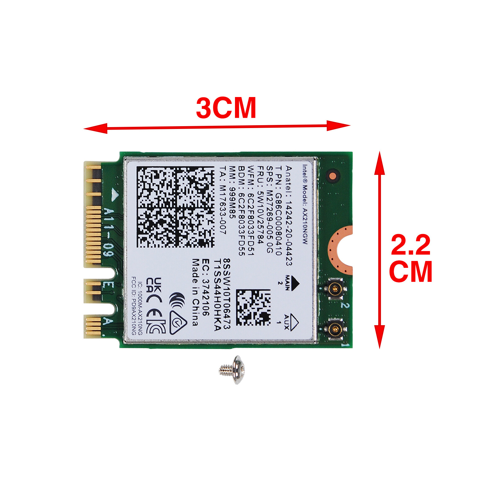 WiFi Bult-in Inner Antenna Cable Kit / Card For Dell Optiplex 3000 5000 7000 MFF