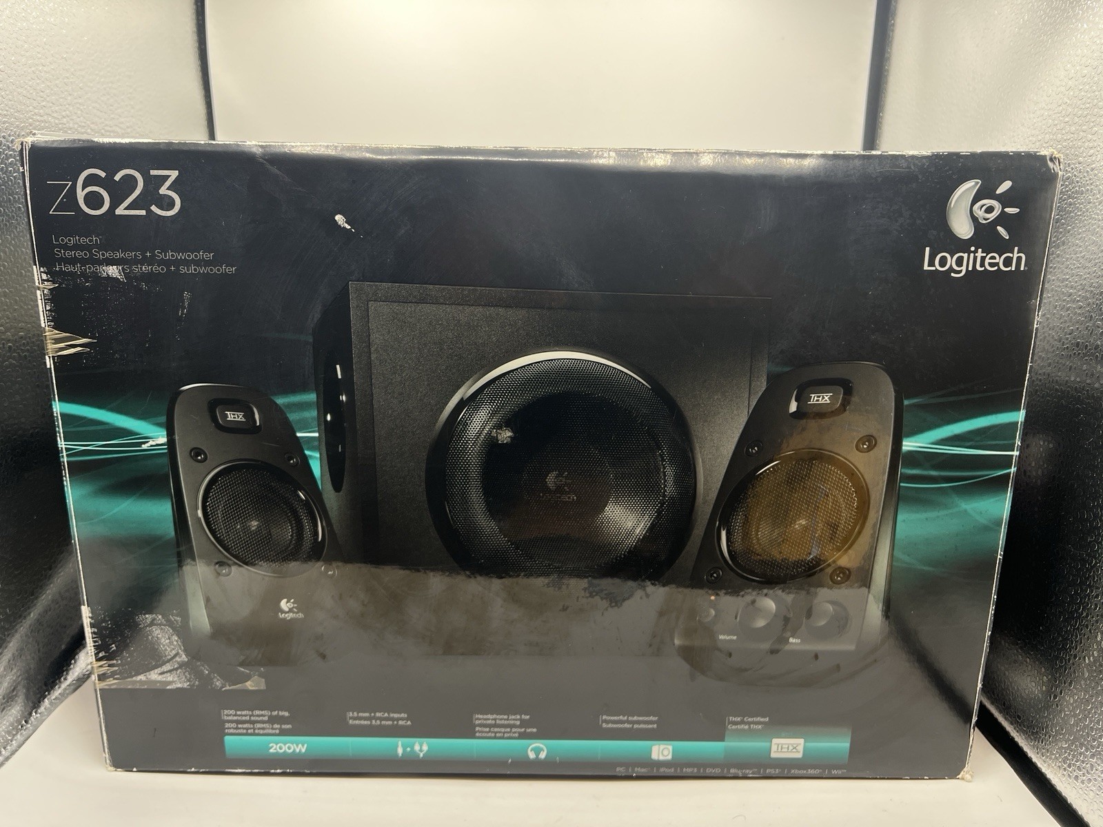 Logitech Z623 THX 2.1 Speaker System Subwoofer Bass Tested Working Audio 