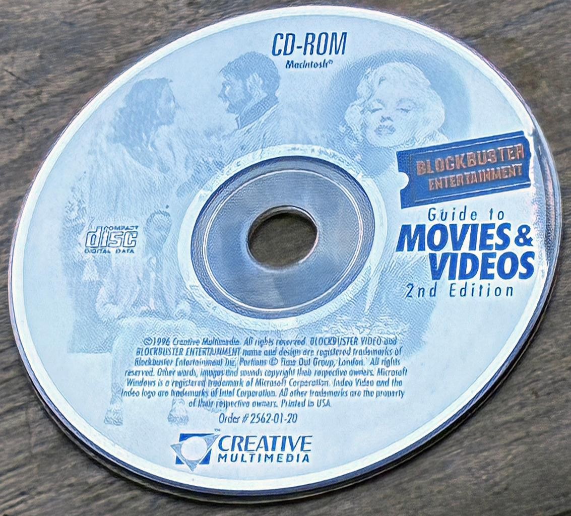 1996  CD-ROM (Mac): BLOCKBUSTER Guide to MOVIES & VIDEOS 2nd Ed.