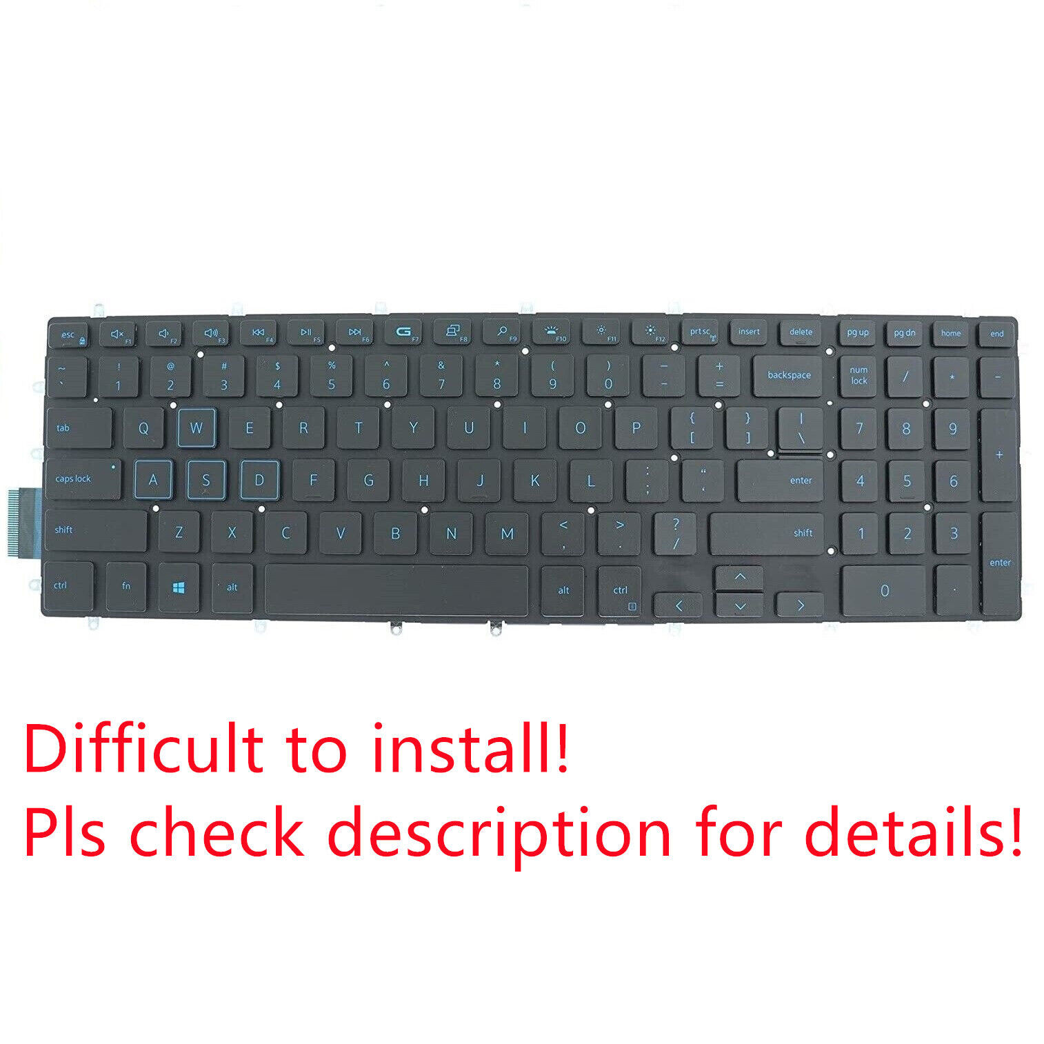 Original US Blue Backlit Keyboard for Dell G3 15 3579