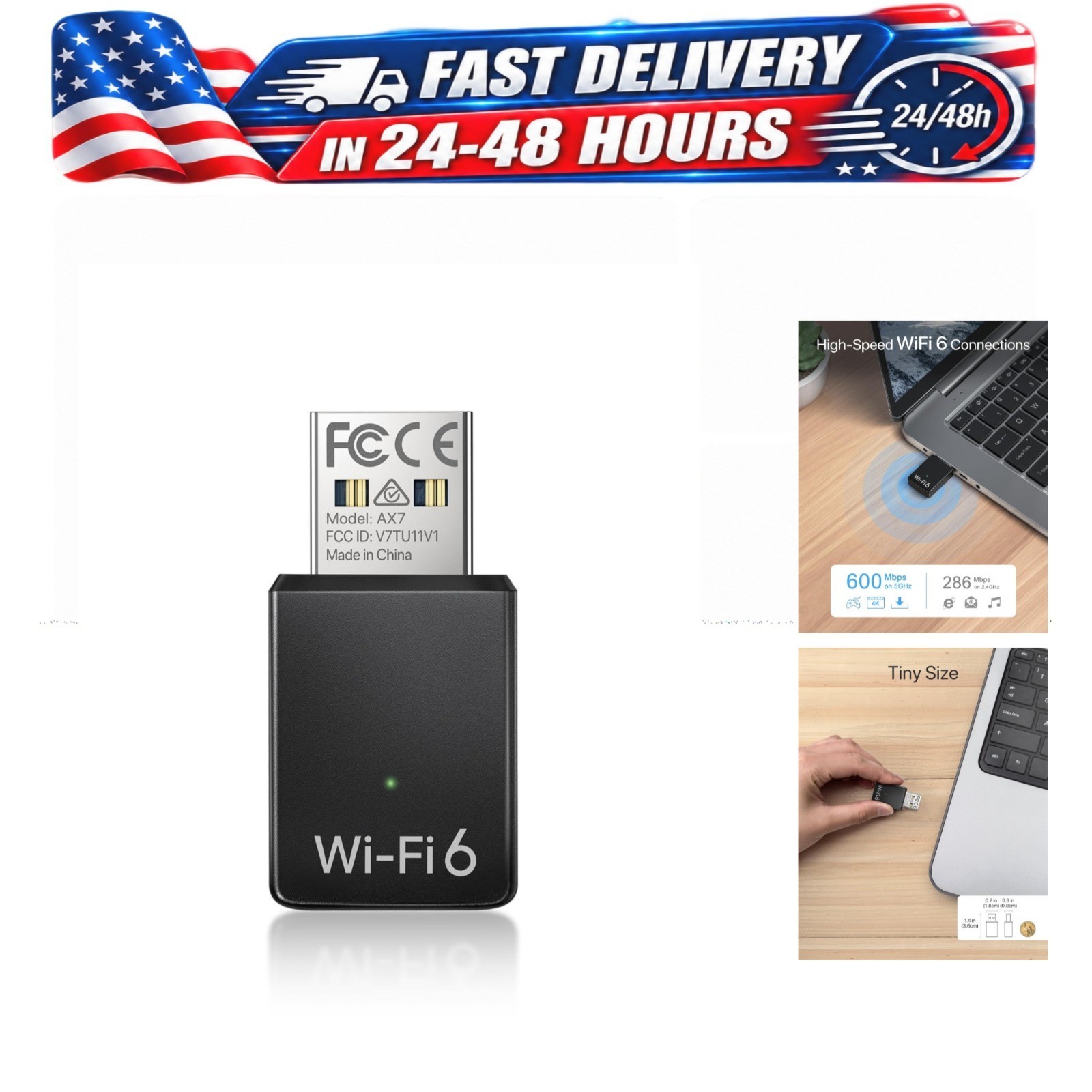 BrosTrend AX900 Mini USB WiFi 6 Adapter Dual Band Dongle for PC