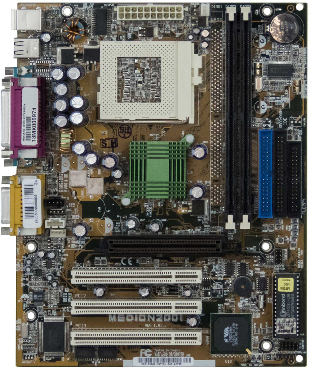 ASUS MEDION2001 Socket 370 Server Board 2x SDRAM 3x PCI AGP IDE/ATA