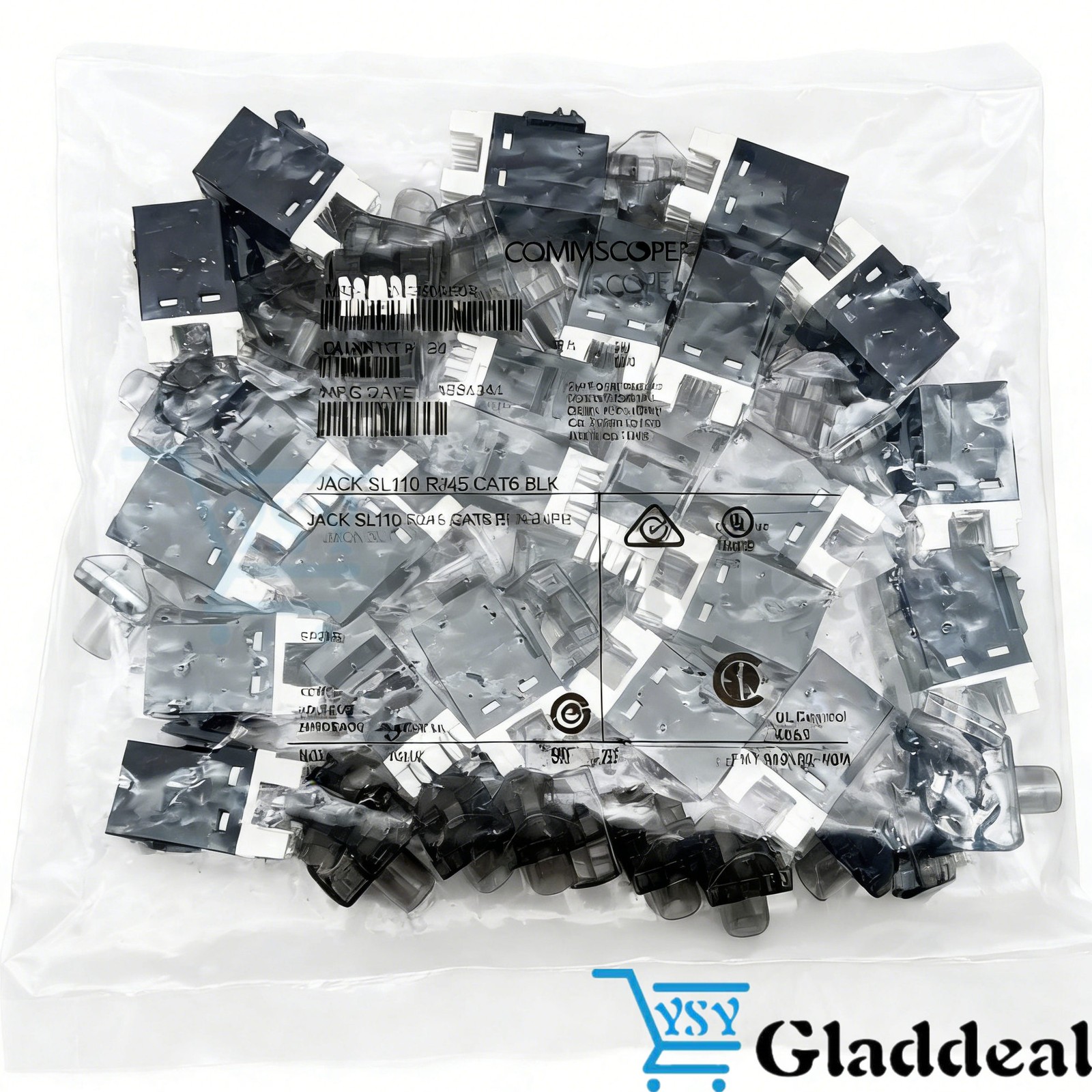 For Commscope SL110 SERIES RJ45 CAT6 Modular Jack Black 24pc/Bag with Dust Cover
