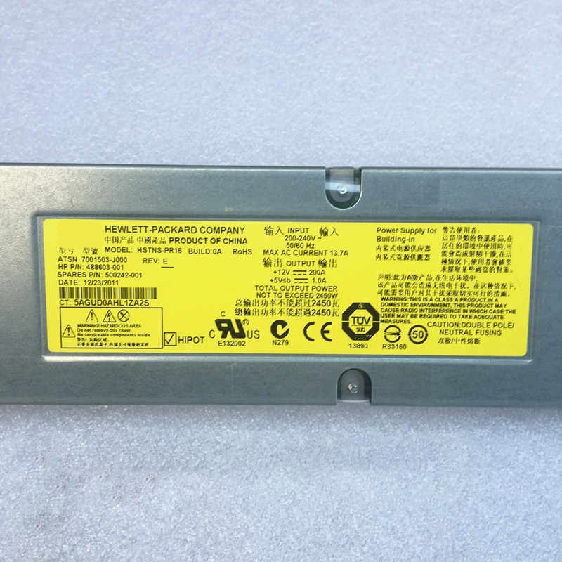 Used For HP C7000 12V 200A 2450W HSTNS-PR16 HSTNSPR16 Server Power Supply