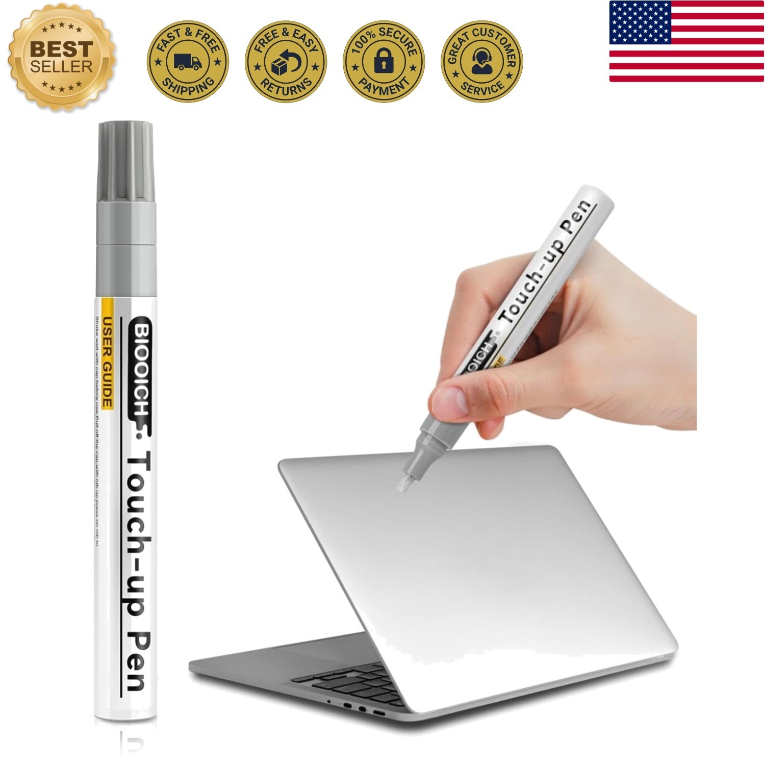 Silver Touch Up Paint Pen for Pro/Air - Exact Color Match for Scratches & Din...