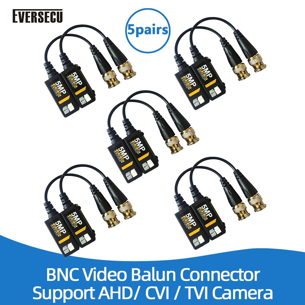 5 Pairs 5MP Passive HD BNC Video Balun Transceiver Transmitter AHD/TVI/CVI/CVBS