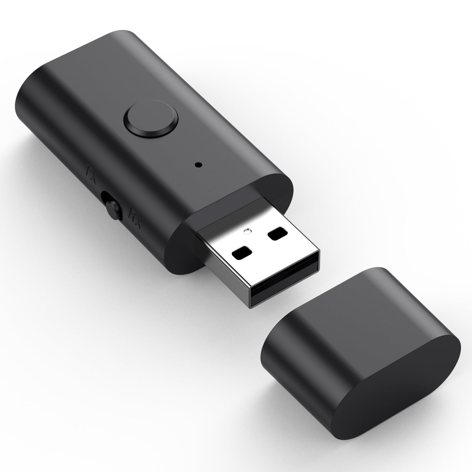 5.3 transceiver 2-in-1 USB Bluetooth Adapter,3.5mm Aux Wireless Black