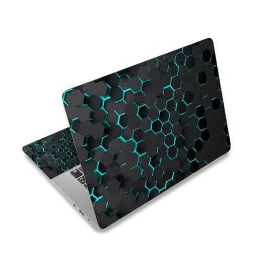 12.1-15.6 Inch Laptop Skin Decal, Universal Reusable Vinyl Black Honeycomb