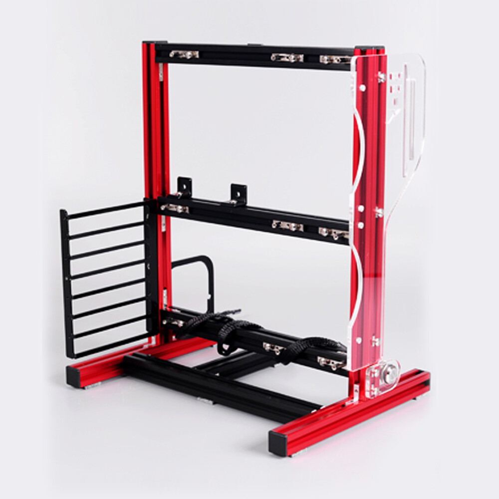 Red DIY ITX ATX MATX PC Frame Test Bench Open Air Case Water Cooling Fan Chassic