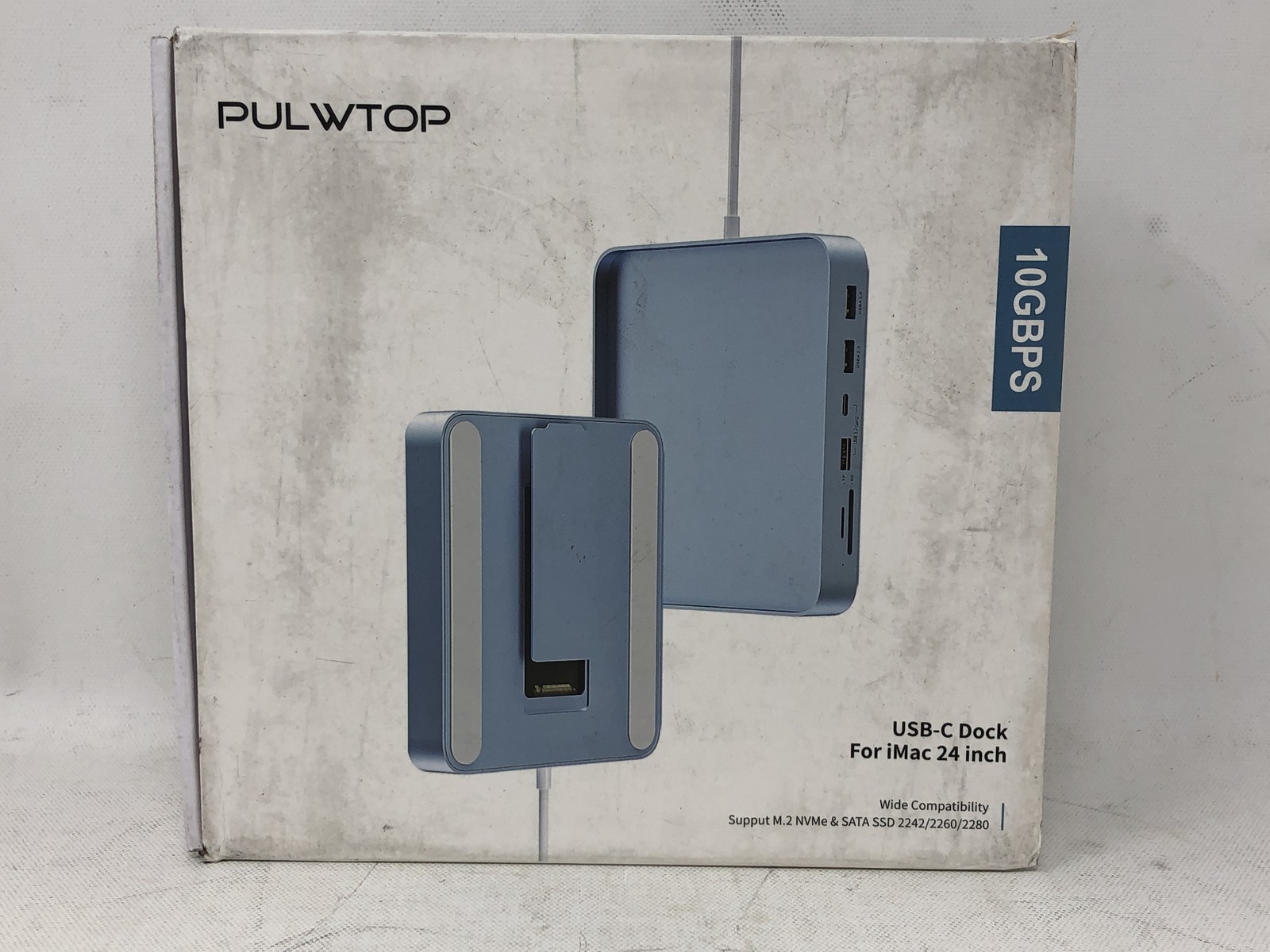 PULWTOP USB-C Dock for iMac 24 Inch Wide Compatibility 10GBPS Silver