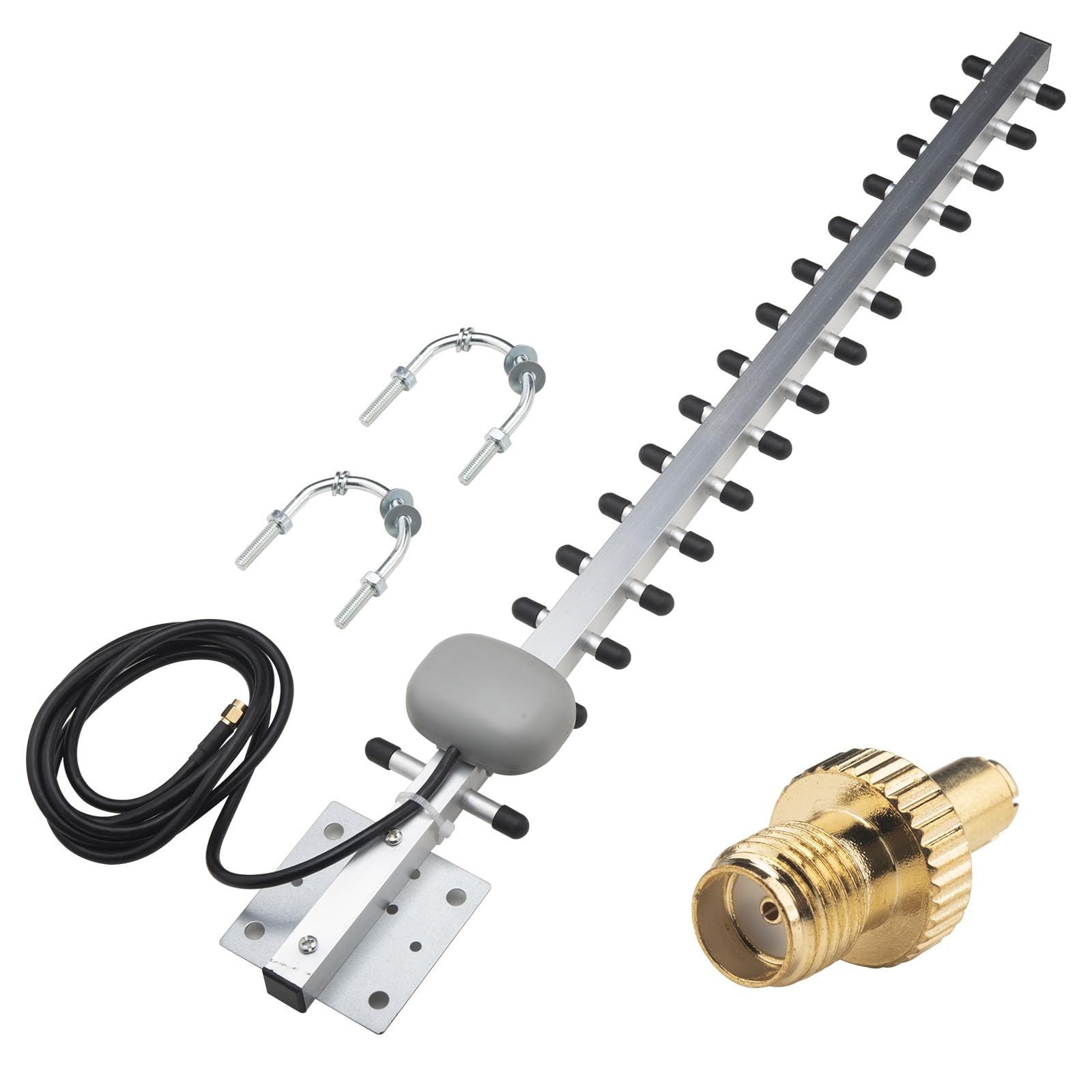 4G LTE 25dBi High Gain SMA Yagi Antenna with 5ft RG58 Cable+SMA to TS9 Connec...